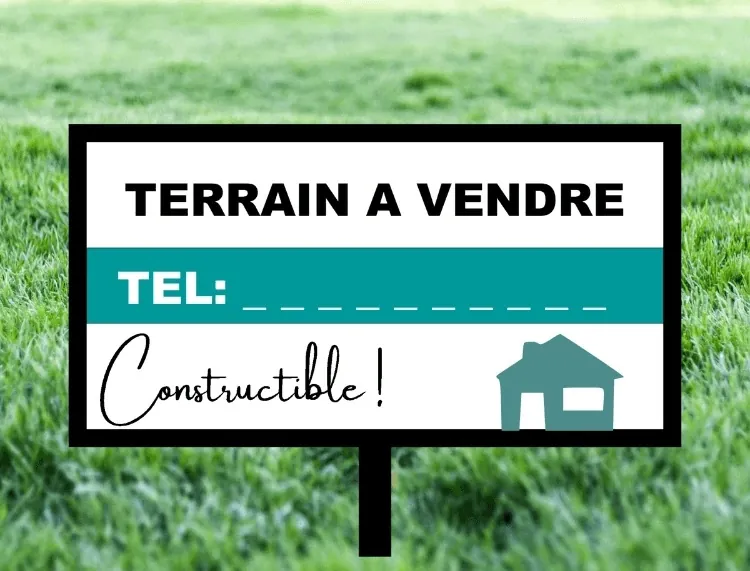 Panneau Terrain à vendre constructible sur une parcelle